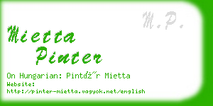 mietta pinter business card